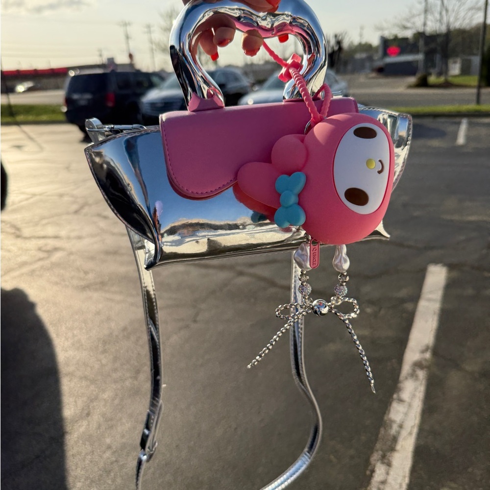 Silver and Pink HK Purse